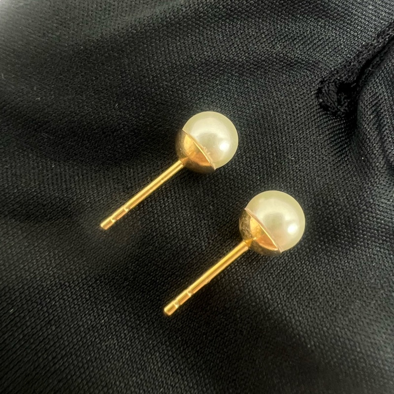 Dior tribales CD水鑽珍珠耳環-10