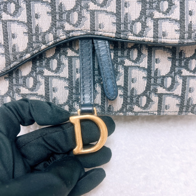Dior saddle woc 藍色老花馬鞍包-1