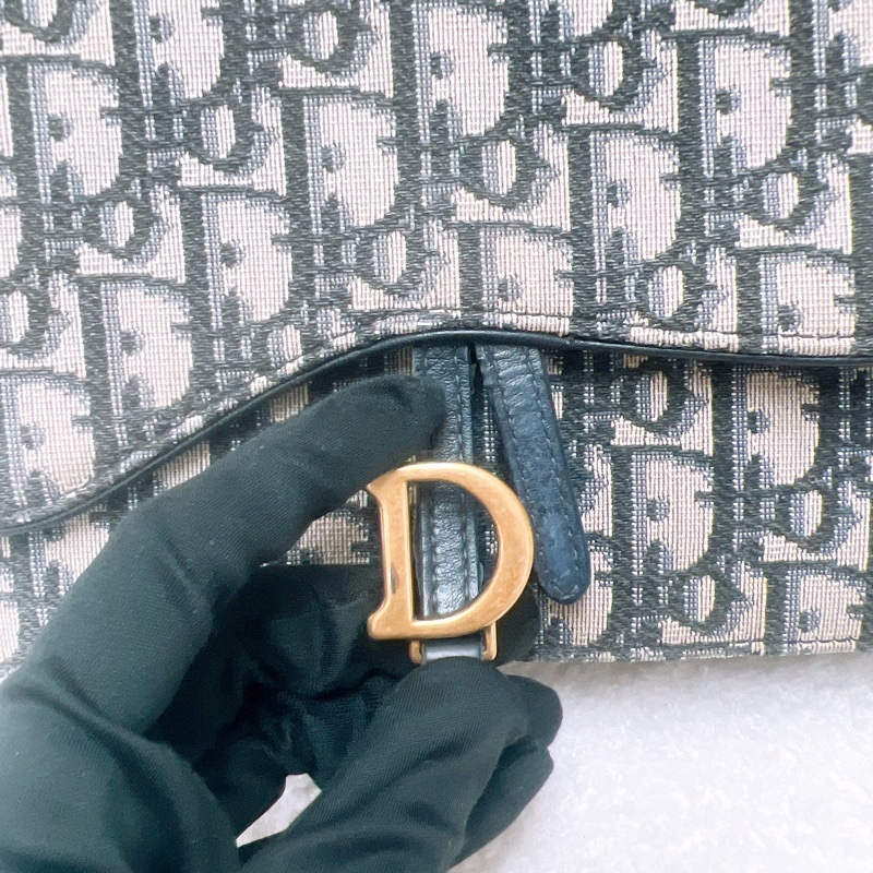Dior saddle woc 藍色老花馬鞍包-2