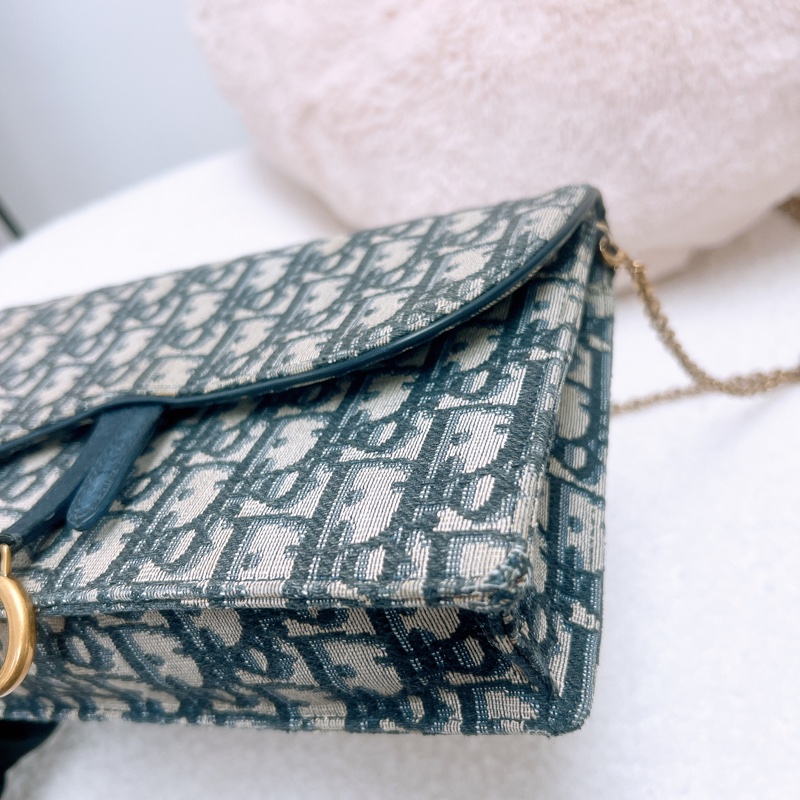 Dior saddle woc 藍色老花馬鞍包-5
