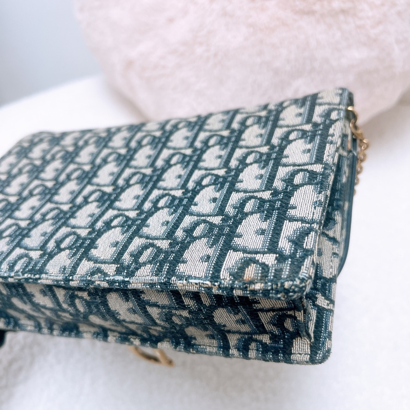 Dior saddle woc 藍色老花馬鞍包-8