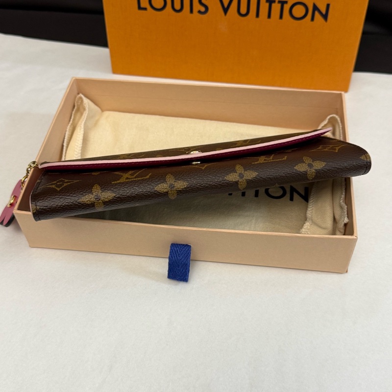 Louis Vuitton 路易威登老花粉色小花錢包 尺寸：19*9  18年編碼-4