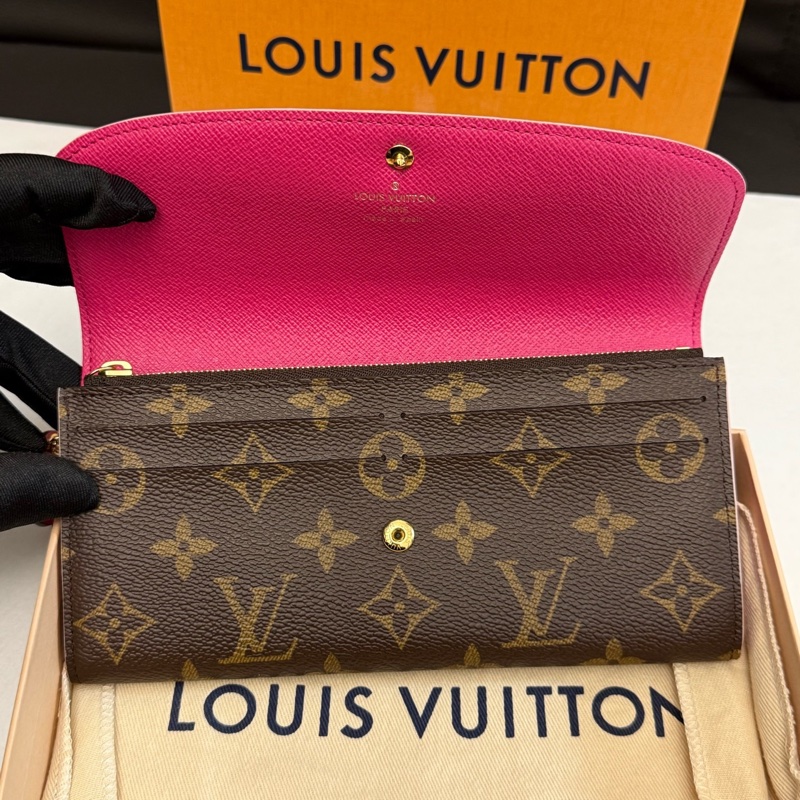 Louis Vuitton 路易威登老花粉色小花錢包 尺寸：19*9  18年編碼-5