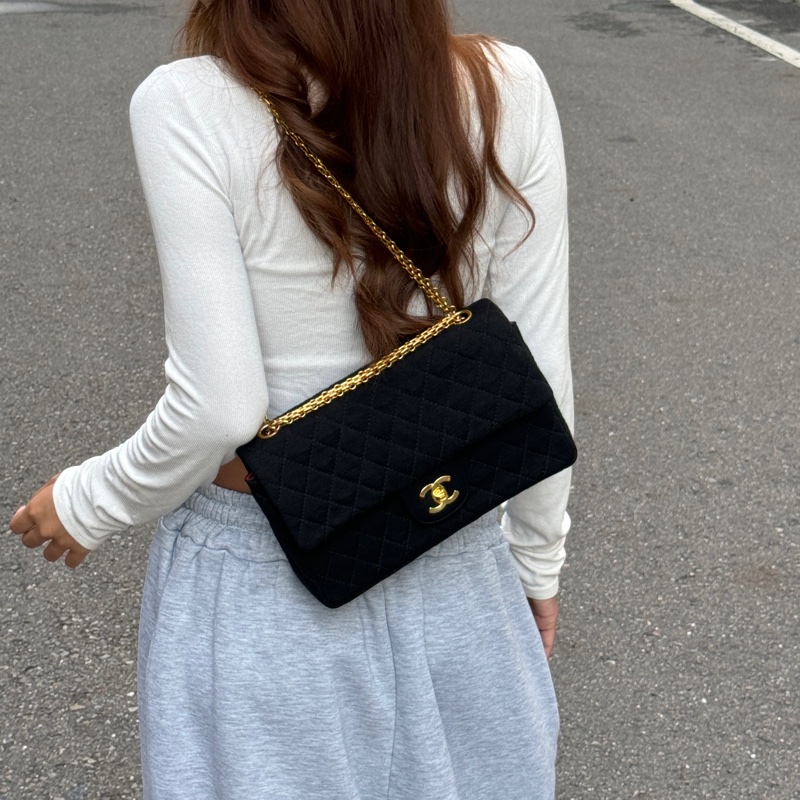 【超級新🆕】 Chanel CF25 黑金 黃金鏈 肩背包（專櫃386,300）-12
