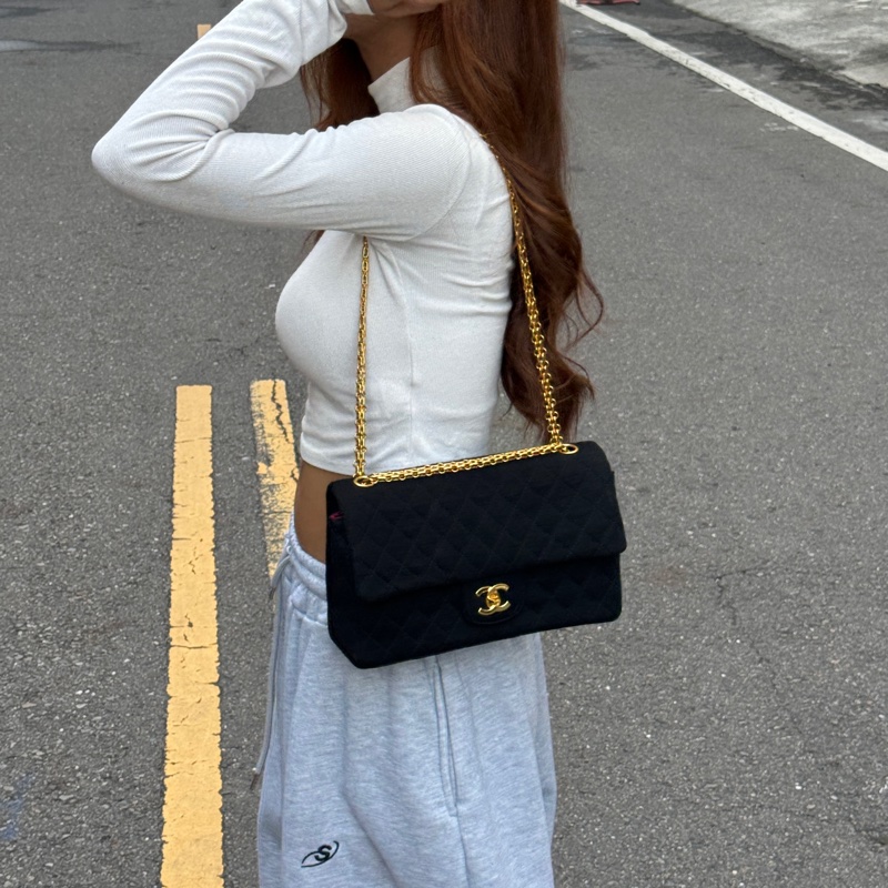 【超級新🆕】 Chanel CF25 黑金 黃金鏈 肩背包（專櫃386,300）-14