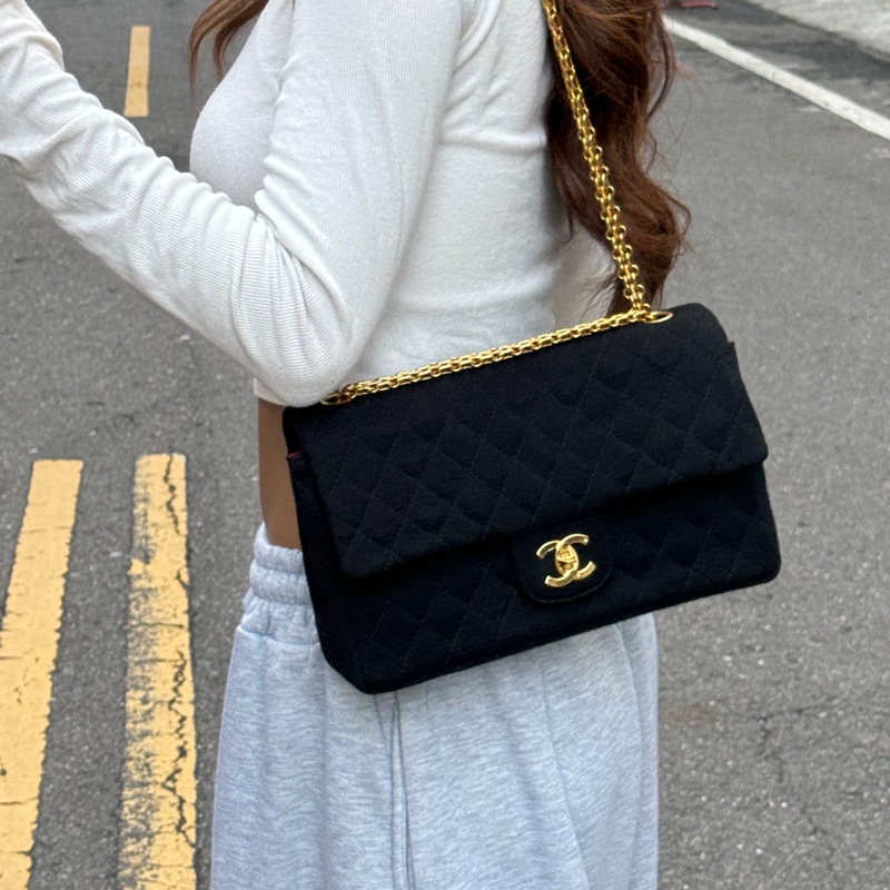 【超級新🆕】 Chanel CF25 黑金 黃金鏈 肩背包（專櫃386,300）-15