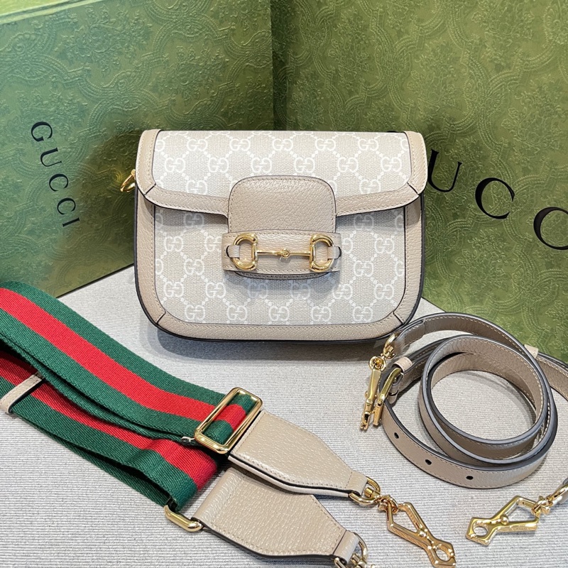 Gucci古馳 燕麥色1955小號馬鞍單肩包  20*4.5*14 黑標I037 附件/雙肩帶-1