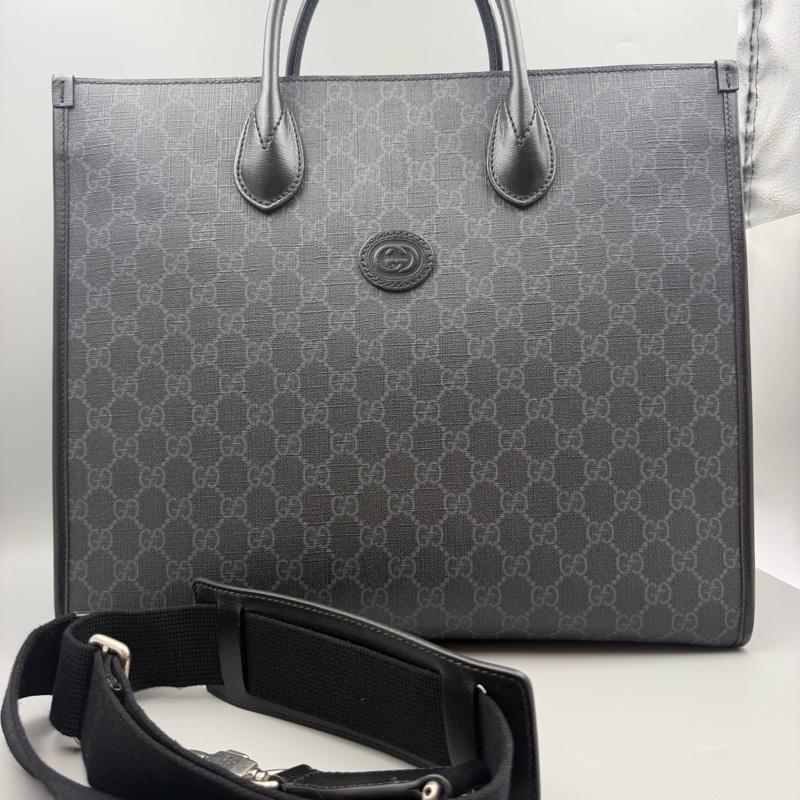 Gucci古驰黑色老花公文包方形039黑标23年尺寸：37*33*15-0