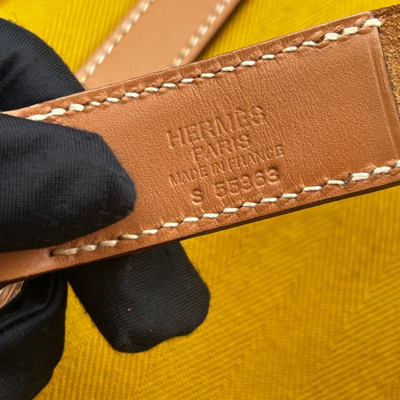 Hermes愛馬仕黃色帆布托特包框Q  無配件 單品-13