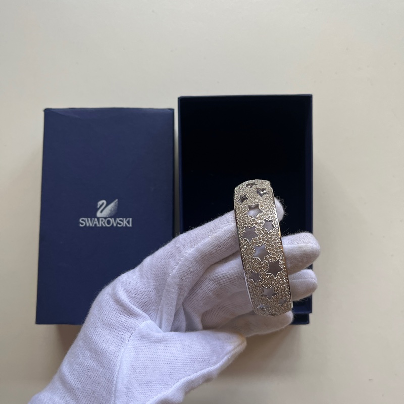 施華洛世奇滿天星全鑽寬版手鐲 内圍直徑6公分 送專櫃整新了-2