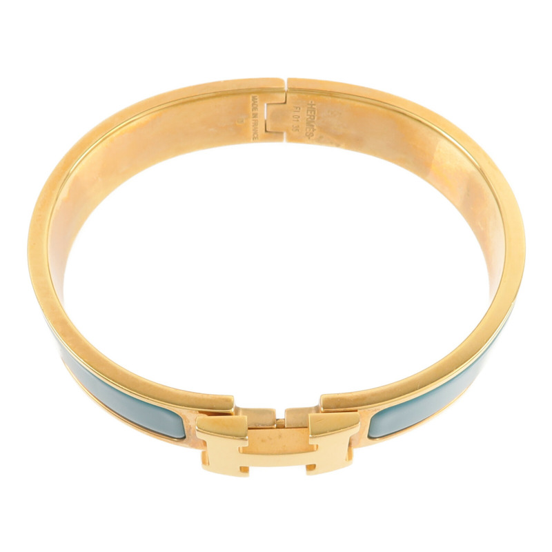 HERMES 金屬/琺瑯Clic H Bracelet手鐲-5