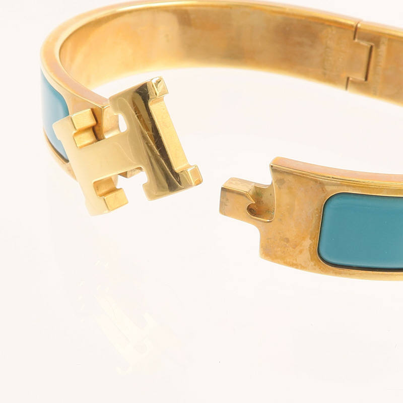 HERMES 金屬/琺瑯Clic H Bracelet手鐲-7