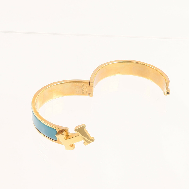 HERMES 金屬/琺瑯Clic H Bracelet手鐲-10