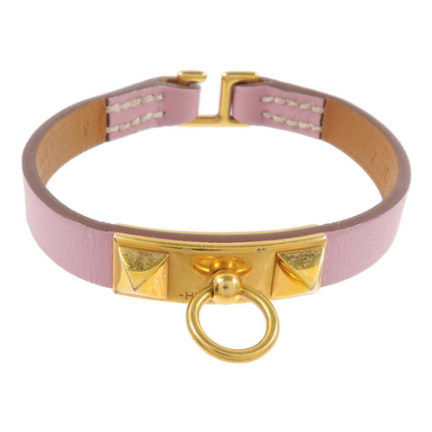 HERMES Swift皮革Mini Rivale Bracelet手帶Mauve Sylvestre
