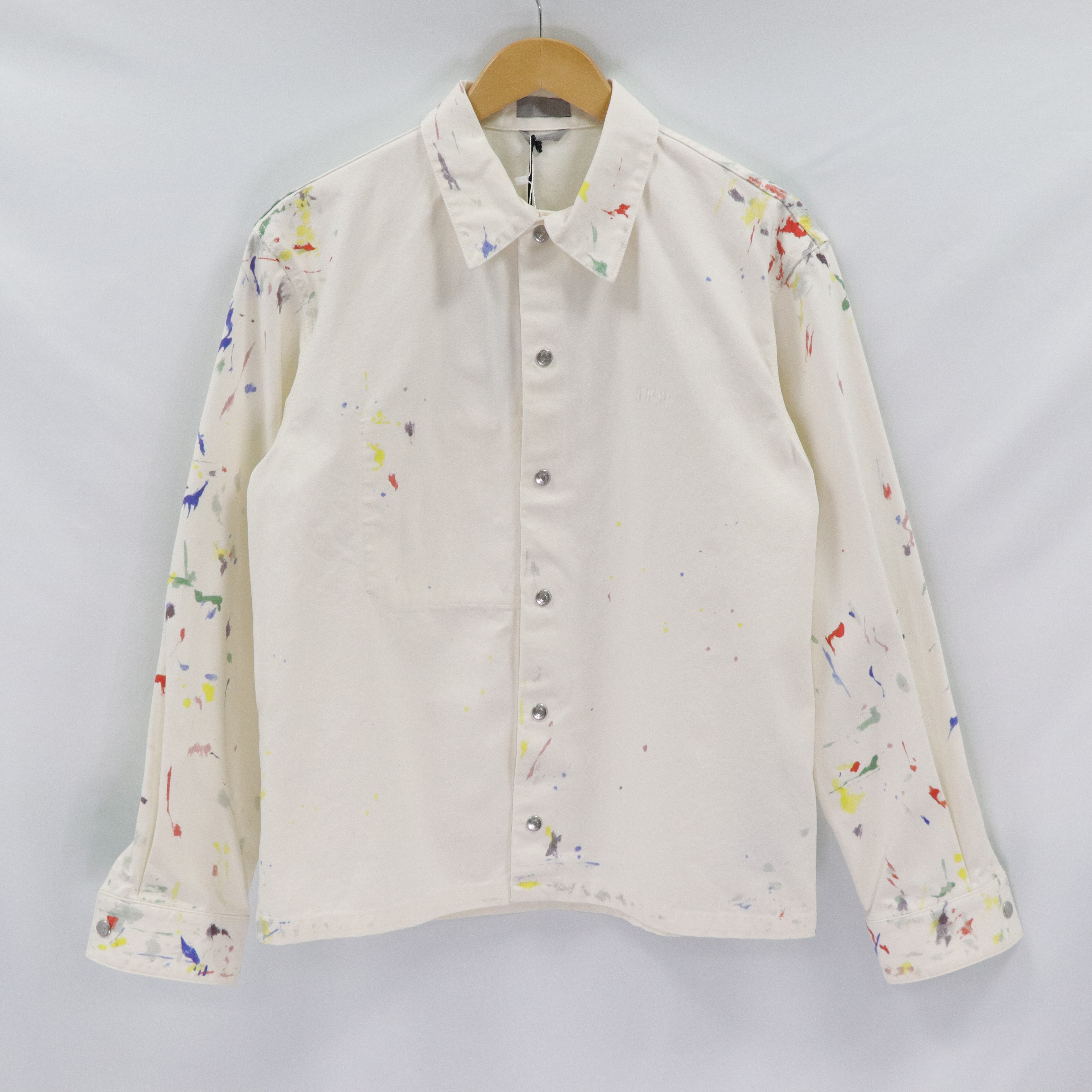閒置品 Dior 迪奧 彩色 潑墨 白色 襯衫 (男女皆可)-0