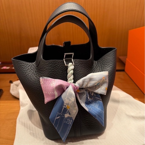Hermès Picotin 18 黑色銀扣 TC皮 K刻（全新全配）