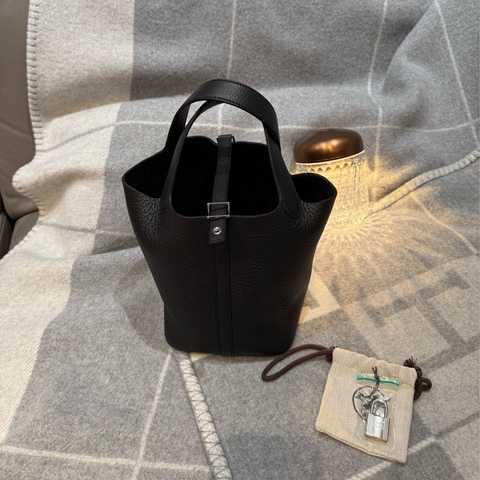 Hermès Picotin 18 黑色銀扣 TC皮 K刻（全新全配）