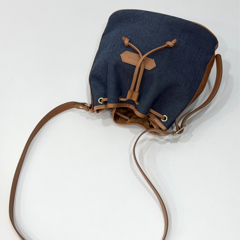 longchamp 丹寧 牛仔 水桶包 斜背包 側背包 肩背包-3