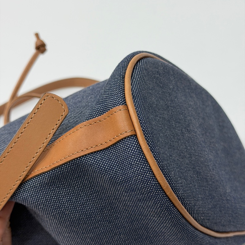 longchamp 丹寧 牛仔 水桶包 斜背包 側背包 肩背包-5
