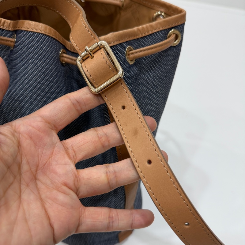 longchamp 丹寧 牛仔 水桶包 斜背包 側背包 肩背包-9