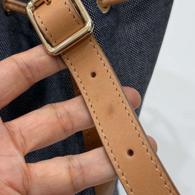 longchamp 丹寧 牛仔 水桶包 斜背包 側背包 肩背包-17