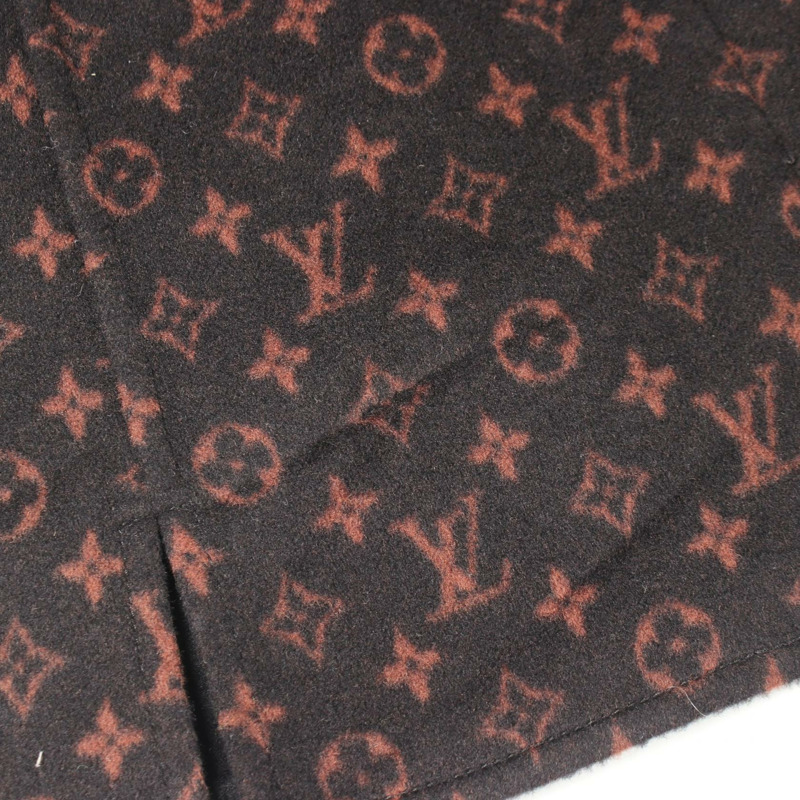 路易威登 Monogram 迷你裙 #38 羊毛絲黑棕色二手女裝-5
