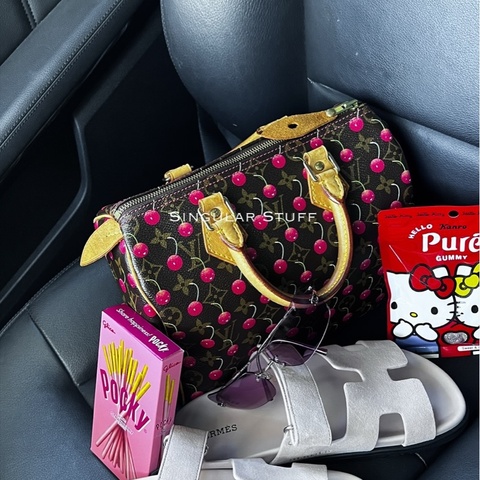 2005 限量聯名中古Louis Vuitton × 村上隆 櫻桃 Speedy 25 手提包