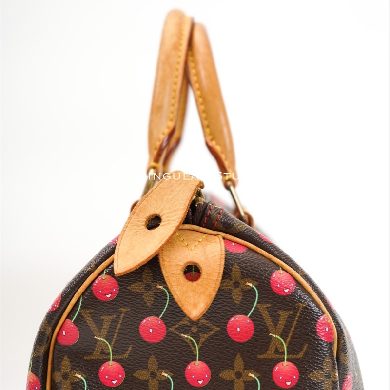 2005 限量聯名中古Louis Vuitton × 村上隆 櫻桃 Speedy 25 手提包-10