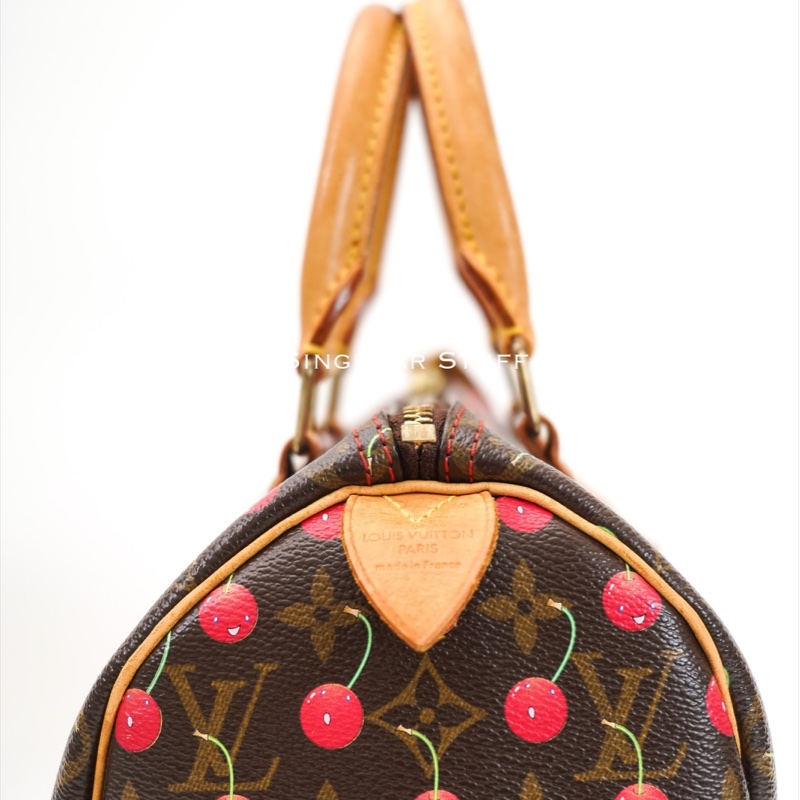 2005 限量聯名中古Louis Vuitton × 村上隆 櫻桃 Speedy 25 手提包-11