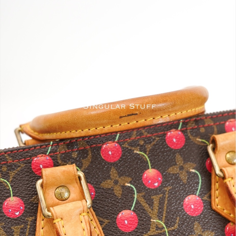 2005 限量聯名中古Louis Vuitton × 村上隆 櫻桃 Speedy 25 手提包-12