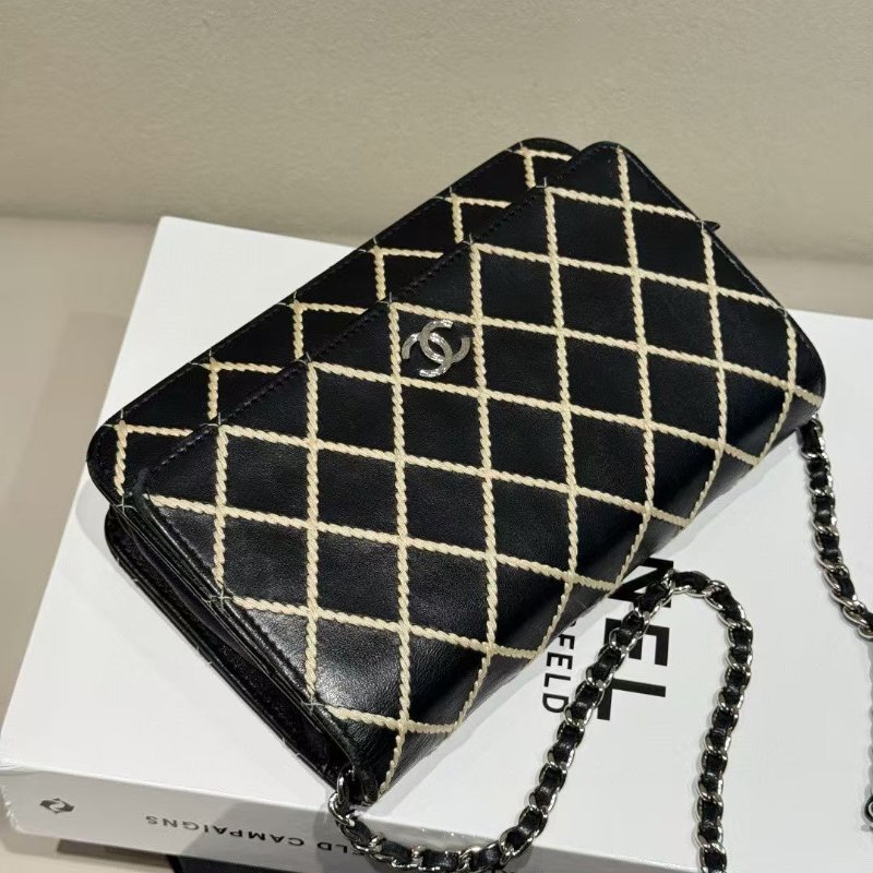 Chanel woc 鏈條包 菱紋外縫線 19*12cm 98新配件塵袋保卡-3