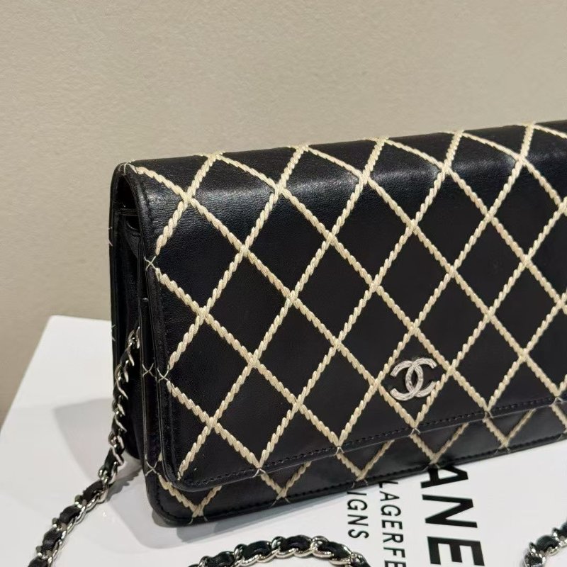 Chanel woc 鏈條包 菱紋外縫線 19*12cm 98新配件塵袋保卡-4
