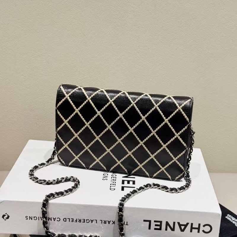 Chanel woc 鏈條包 菱紋外縫線 19*12cm 98新配件塵袋保卡-5