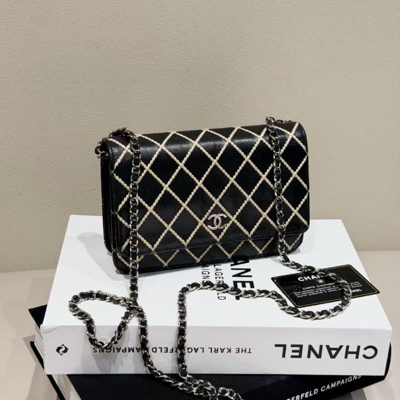 Chanel woc 鏈條包 菱紋外縫線 19*12cm 98新配件塵袋保卡-6