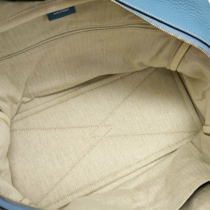 牛仔藍 Clemence牛皮 Victoria 35 手提包 口R刻 銀扣【HERMES 愛馬仕】-2