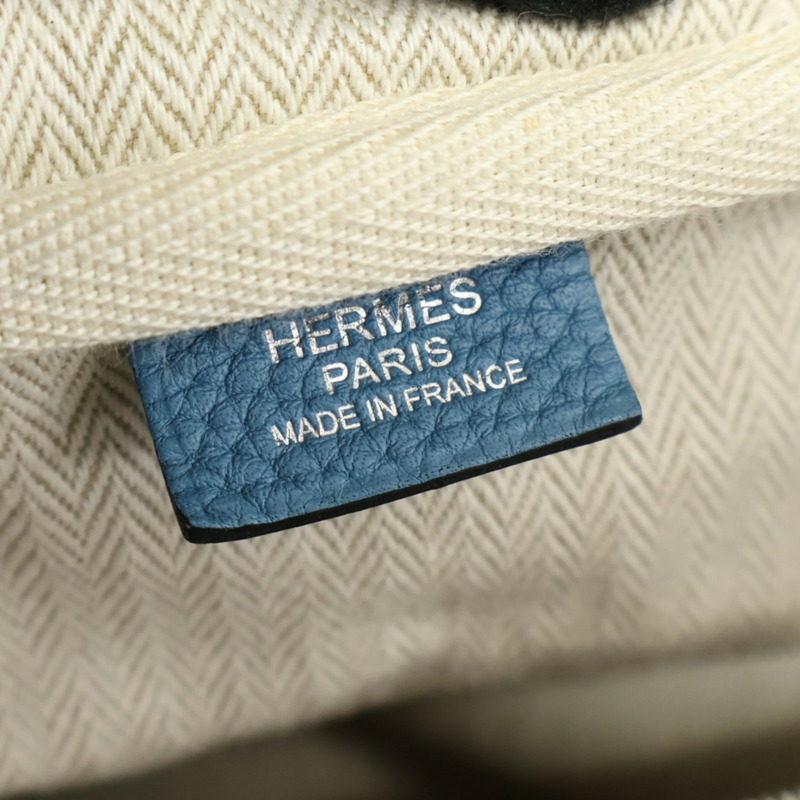 牛仔藍 Clemence牛皮 Victoria 35 手提包 口R刻 銀扣【HERMES 愛馬仕】-6