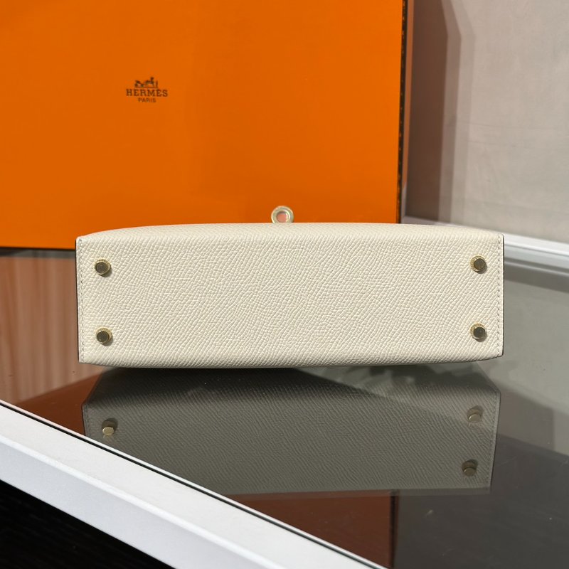 HERMES Mini kelly ll - 奶昔白拚大象灰金 W-4