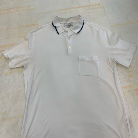 HERMES男款白色短袖Polo衫，m碼，9成新