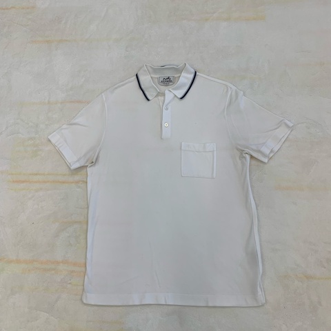HERMES男款白色短袖Polo衫，m碼，9成新
