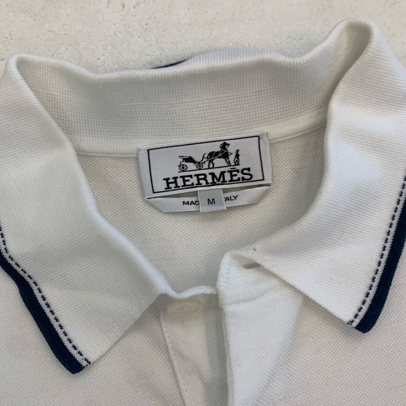 HERMES男款白色短袖Polo衫，m碼，9成新-5