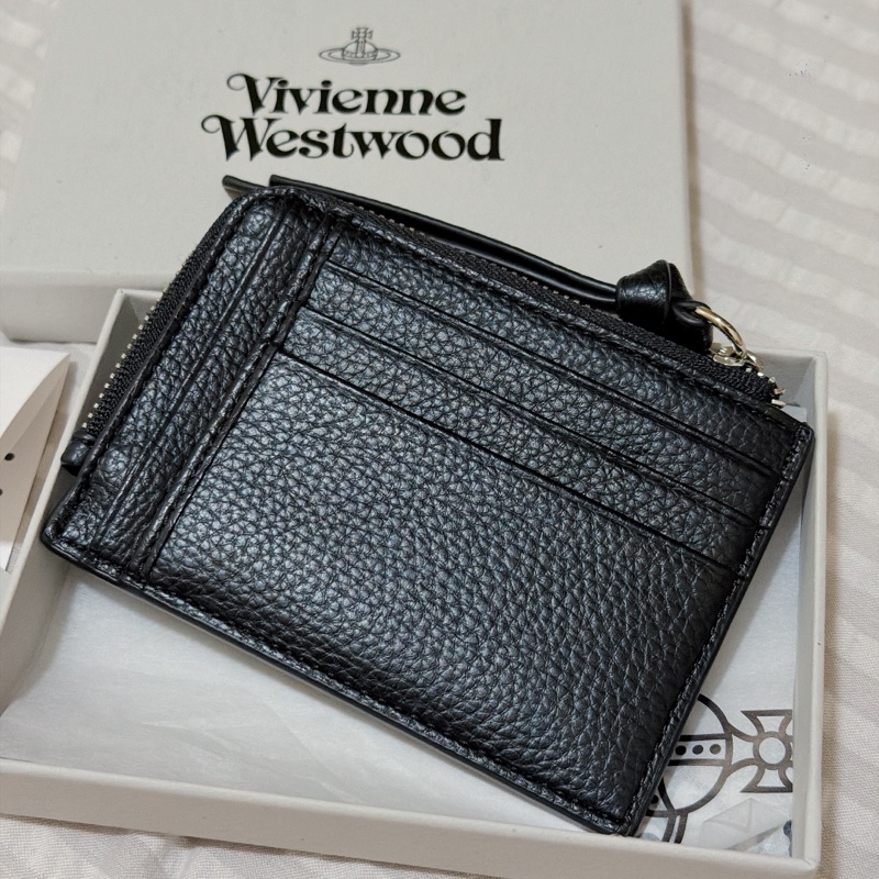 Vivienne Westwood 經典土星卡夾皮包 七卡 荔枝皮 銀色五金-6