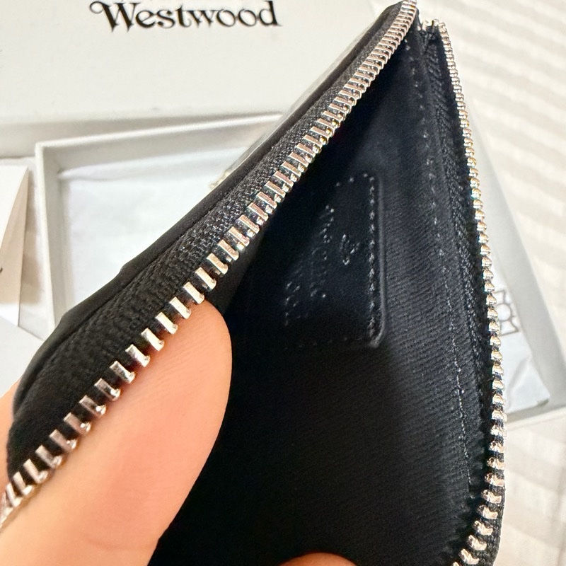 Vivienne Westwood 經典土星卡夾皮包 七卡 荔枝皮 銀色五金-10