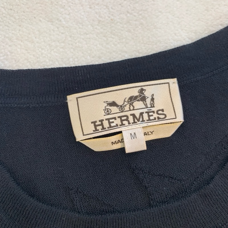 HERMES男款針織黑色T恤，m碼，9成新-11