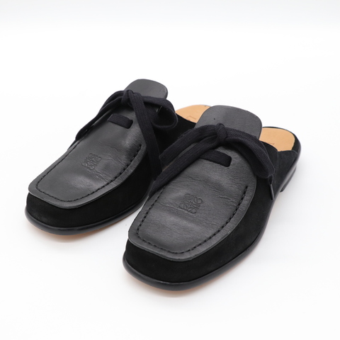 Loewe 黑色牛皮 穆勒鞋