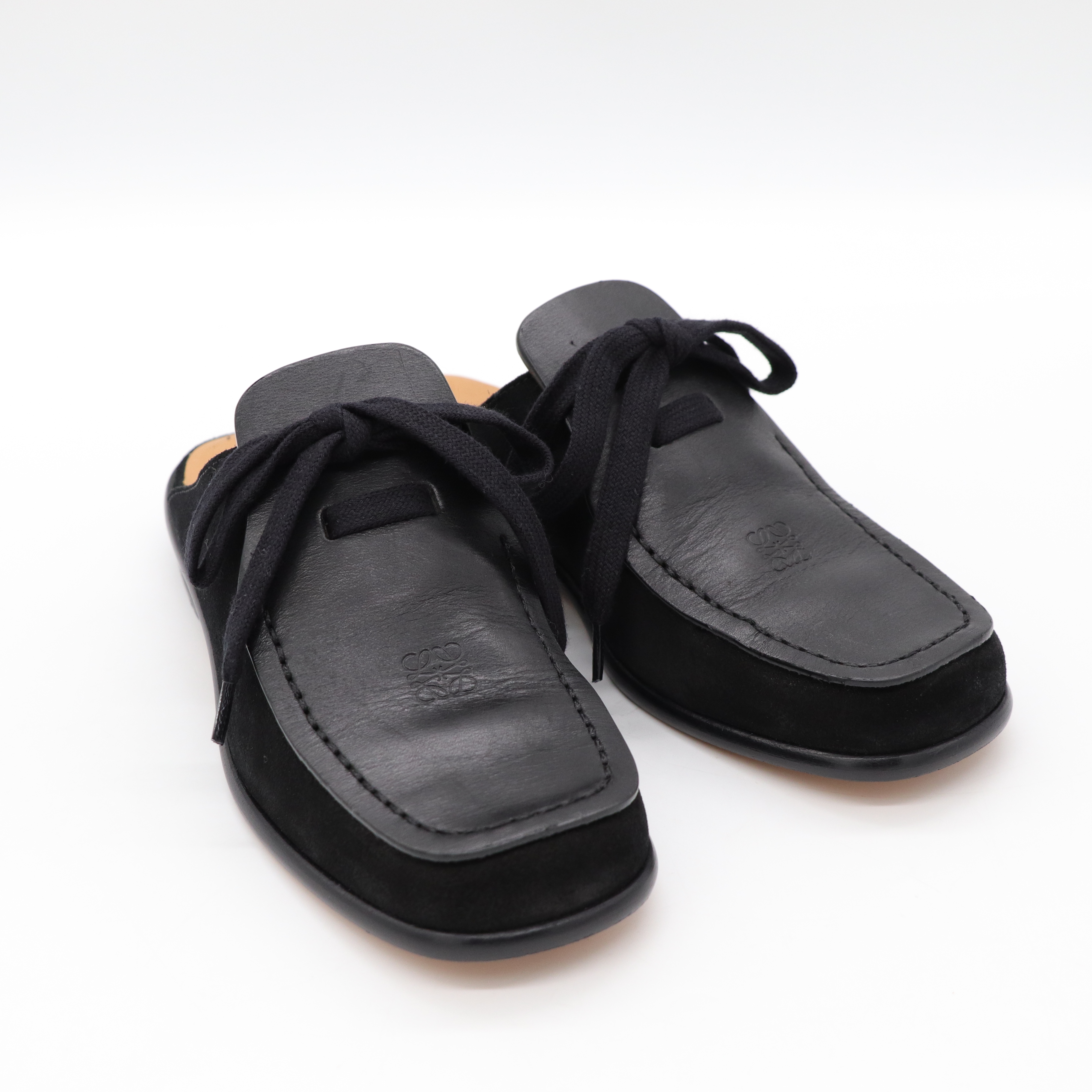 Loewe 黑色牛皮 穆勒鞋-2
