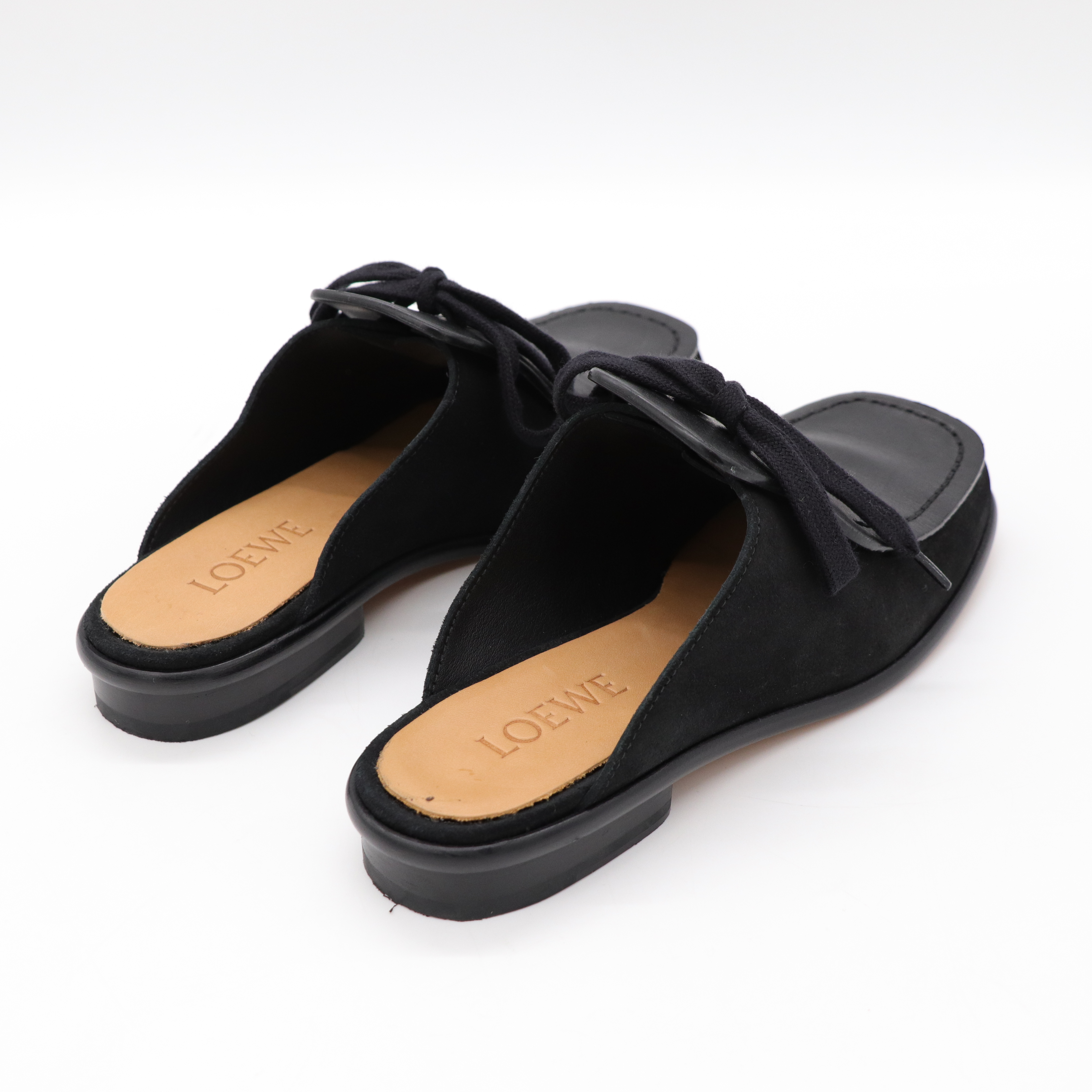 Loewe 黑色牛皮 穆勒鞋-3