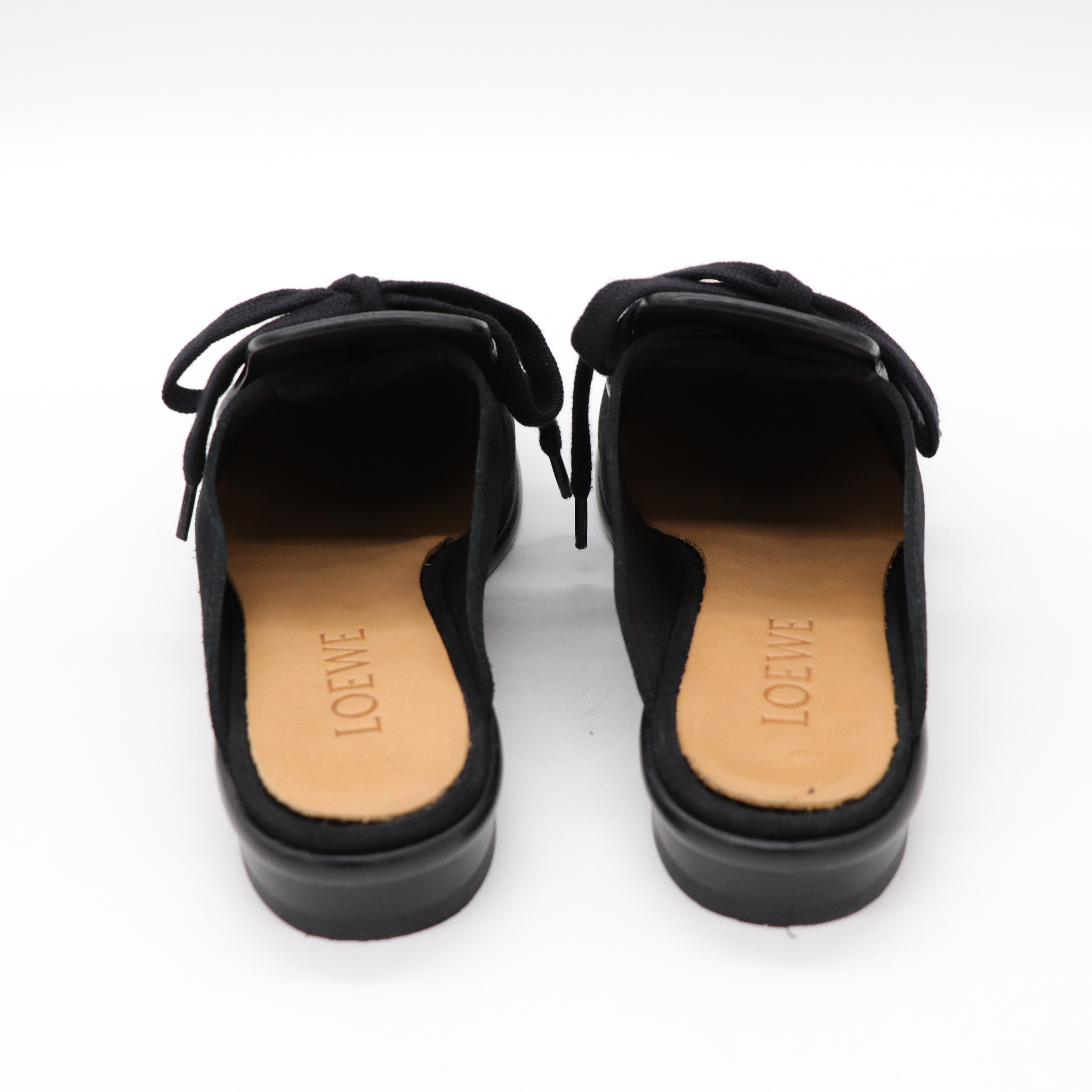 Loewe 黑色牛皮 穆勒鞋-4