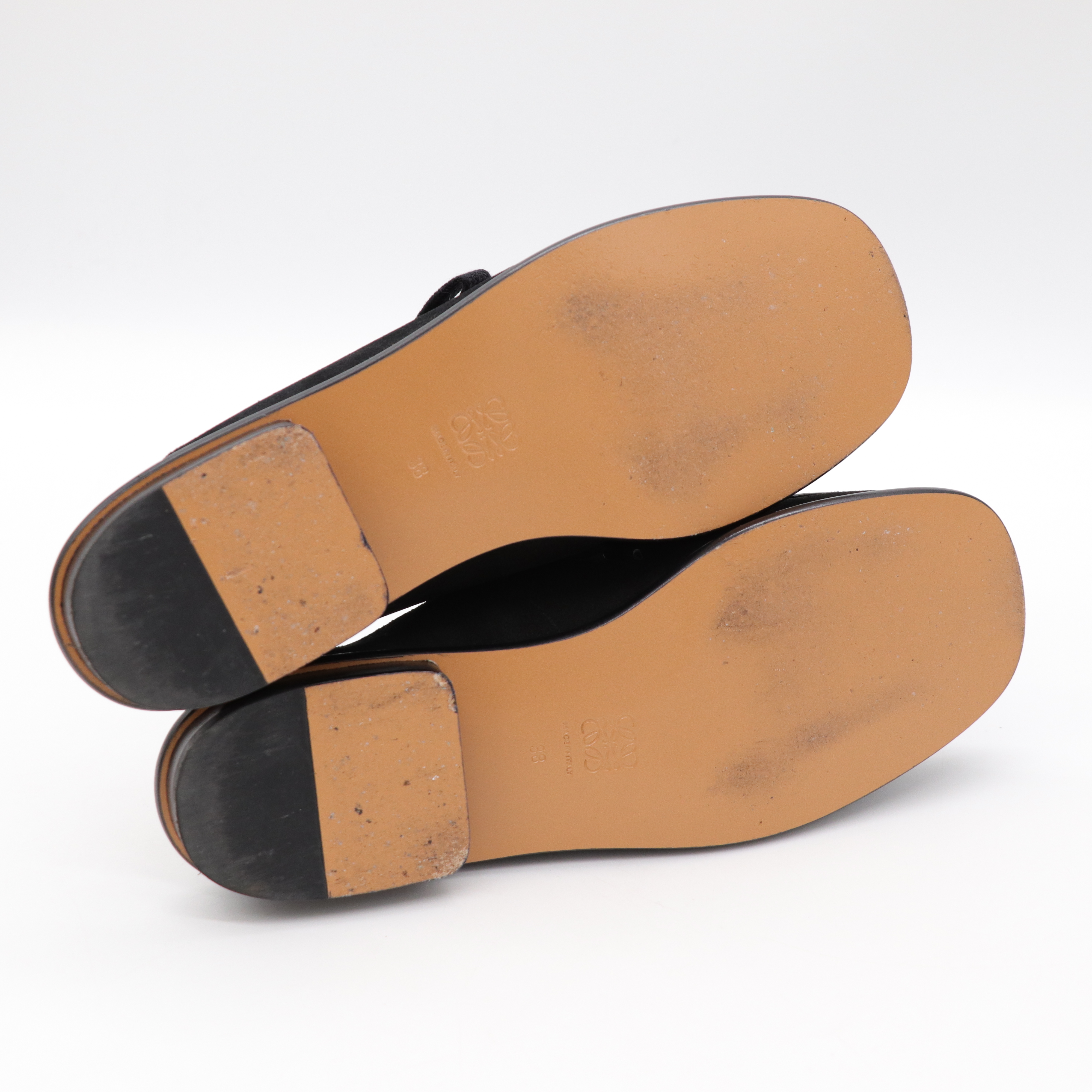 Loewe 黑色牛皮 穆勒鞋-10