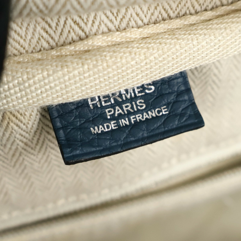 普魯士藍 Clemence 牛皮 Victoria 35 手提包 口R刻 銀扣【HERMES 愛馬仕】-6