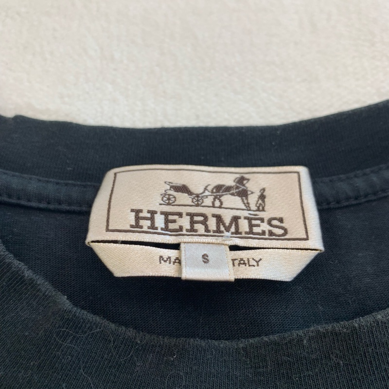 HERMES男款黑色T恤，s碼，8新-15